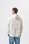 Men's Garden Printed Hooded Oversize Hoodie Ecru