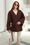 Tie-Front Boucle Kimono Jacket Brown 8265 - 5
