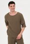 100% Cotton Crew Neck Oversize Khaki Muslin T-Shirt Home Wear
