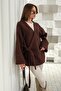 Tie-Front Boucle Kimono Jacket Brown 8265 - 3