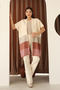 U-Neck Sleeveless Jacquard Paneled Three Colors Standard Length Simple Stylish Elegant Seasonal Knitwear Vest Shawl - 3