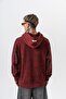 Men's Root Deep Printed Washable Hooded Oversize Hoodie Burgundy - 3