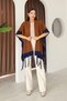 U Shawl Collar Sleeveless Jacquard Paneled Trimmed Edges Fringed Skirt Standard Length Seasonal Knitwear Shawl - 6