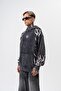 Men's War Printed Washable Hooded Oversize Hoodie Black - 3