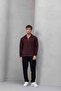 Eric Relax Fit Half Zip Polo Neck Thessaloniki Fabric Men's Sweatshirt - Burgundy - 7