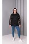 Women's Crystal Fabric Sweatshirt with Tulle Detail on the Sleeves - 2