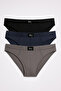 Men's Cotton 3-Piece Slip Underwear Navy Blue-Smoke-Black