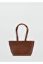 Knitted Patterned Leather Medium Size Bag - 2