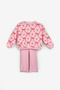 Pink Bow Printed Girls' Tracksuit Set - Bonnie - 5