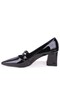 Dza07-129604 Black Patent Leather Classic Heeled Women's Shoes - 3