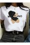 Unisex Oversized Printed Cotton Crew Neck Short Sleeve WHITE T-shirt MORINO BEAR BLACK
