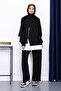 Black Zipper Detailed Modal Tunic Trouser Suit - 2