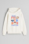 Friends Animals Printed Ecru Girls Boys Hooded Sweatshirt