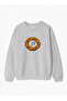 Unisex Oversize Fit Sweatshirt with Simit Print – Crew Neck, 3 Thread Fleece