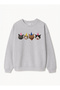 Women's Oversize Fit Sweatshirt Pawty Time Printed – Crew Neck, 3 Thread Fleece