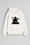Halloween Halloween Printed Ecru Girls Boys Hooded Sweatshirt