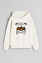 Halloween Halloween Printed Ecru Girls Boys Hooded Sweatshirt