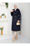 Women's Lined Trench Coat with Button Detail on the Back - 5