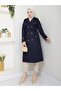 Women's Lined Trench Coat with Button Detail on the Back - 2