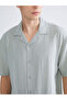 Xside Comfortable Fit Resort Collar Short Sleeve Muslin Men's Shirt - 3
