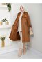 Women's Lined Trench Coat with Button Detail on the Back - 7