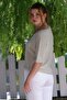 Cream V-Neck 3/4 Sleeve Slim Back Long Crop Fit Knitwear Blouse 50 60 - 8