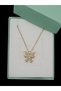 Women's Butterfly Necklace with Steel Chain - Gold Color - (with Surprise Gift) - 4