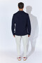 Double-Sided Zippered Two-Color Cardigan - Navy Blue |   Mew515230-01 - 7