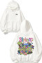 Slipknot Rock Music 1 Design Back Printed White Hooded Sweatshirt