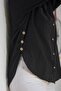 Organic Cotton Black Shirt Collar Long Sleeve Double Flap Pocket Long Woven Back Shirt 70 65 - 3