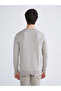 Beige V-Neck Men's Knitwear Sweater - 4