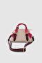 Coris Scarf Handle Mini Size Crossbody Bag Cream-Burgundy - 6