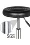 Round Bar Stool Counter Adjustable Height PU Leather Bar Chair for Kitchen Dining Living Spa, Black - 5