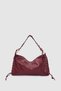 Rosua Tassel and Lace Detailed Ringed Hobo Shoulder Bag Burgundy