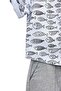 Blue Fish Patterned Shirt and Gray Shorts 2-Piece Baby Boy & Kids Set - 3