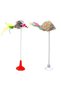2-Piece Suction Cup, Mouse, Furry, Animated Bell and Stretch Fun Plush Cat Toy