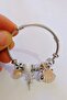 Sea Shell Pearl Detailed Charm Bracelet Steel Bracelet Silver Color - 3