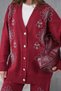 Women's Beaded Embroidered Wide-Fit Knit Cardigan and Pants Top and Bottom Set - 6