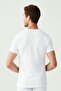 132 Men's Combed Cotton Ribbed Half Sleeve Crew Neck Undershirt-White - 2
