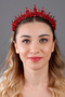 Clara Crystal Stone Bridal Crown Wedding Crown Henna Hair Accessory Wedding and Evening Dress Crown - 4