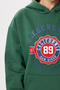 Hooded Printed Oversize Ribbed Knitted Sweatshirt Lqb0001 Emerald Green - 4