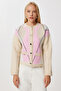 Baklava Patterned Buttoned Knitwear Cardigan Lmt0040 Beige Pink - 3