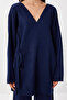 Coat Collar Two-Piece Knit Set LFZ0018 NAVY BLUE - 5