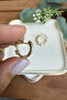 Steel Cutting Stone Design Earrings