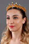 Clara Crystal Stone Bridal Crown Wedding Crown Henna Hair Accessory Wedding and Evening Dress Crown - 4