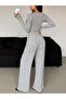 Women's Gray Baggy Oversized Plus Size Sportswear Quality Loose Fit Stretchy Comfortable Fabric Sweatpants 2209 - 2