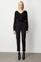 Elastic Waist Glitter Fabric Trousers 1041-25K Black - 3
