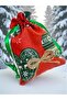 Christmas Themed Heart, Deer and Snowflake Fabric Gift Bag – Red Green 12X17 cm - 4