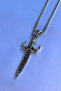Double Horn Sword Handcrafted Stainless Steel Chain Men's Necklace - 3