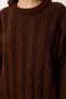 Oversize Hair Braided Knitwear Sweater Lnx0013 Brown - 5